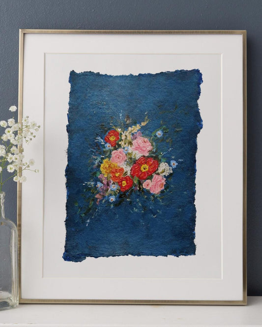 "Moody Blue" Floral Art Print